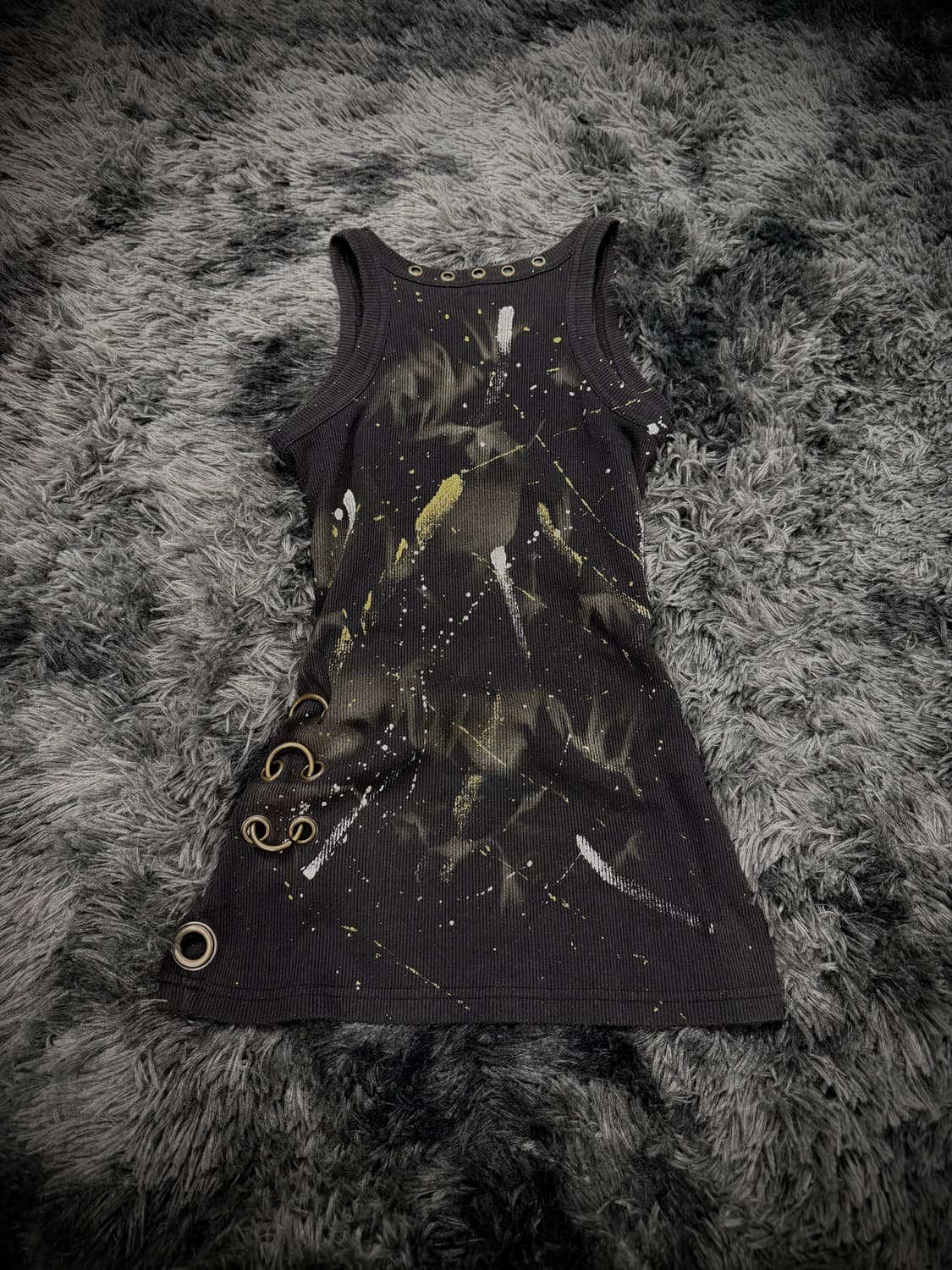 Semantic design 페인팅 디테일 골지 슬리브리스 상품이미지2