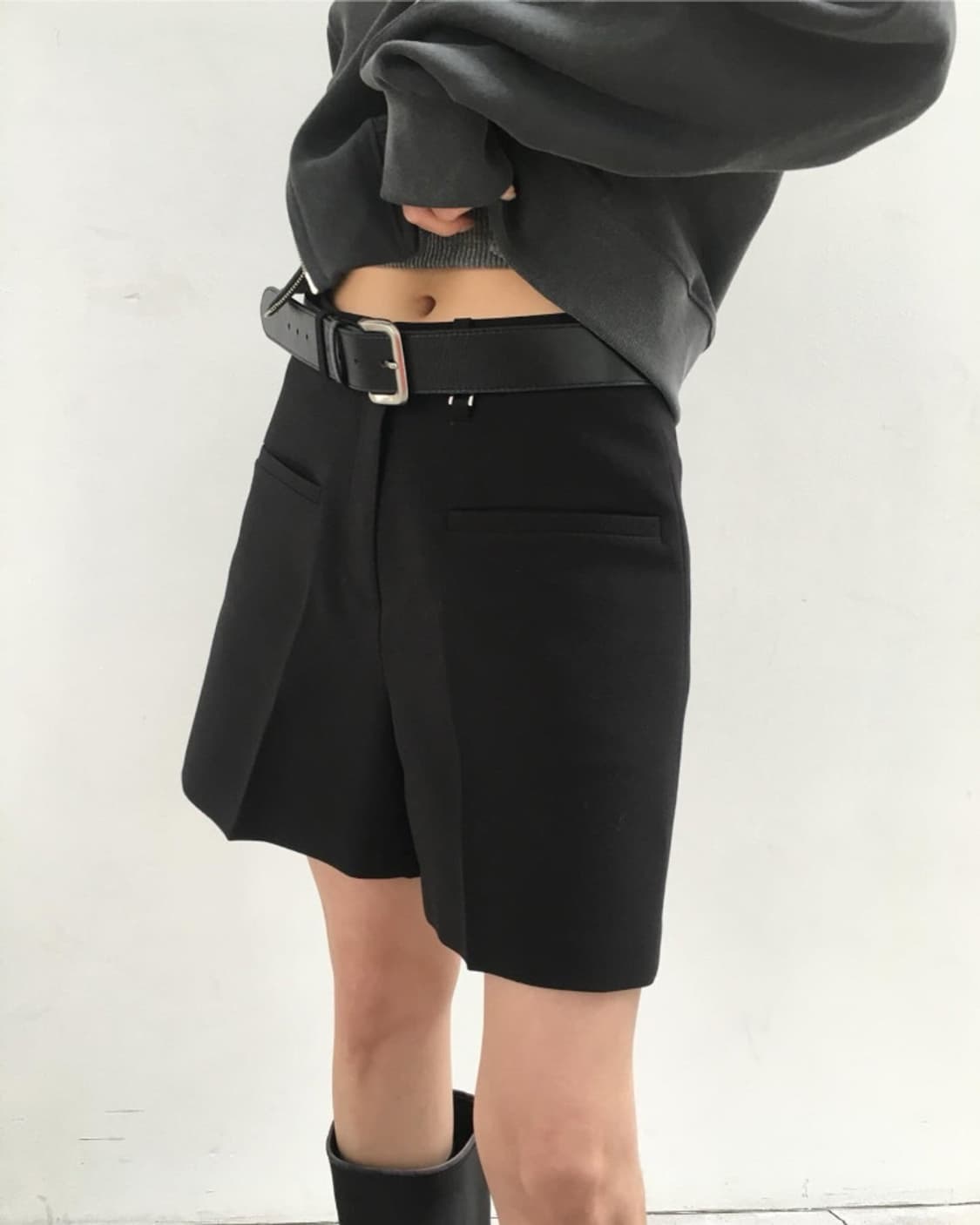 브리드 버뮤다팬츠 베이지/블랙 상품이미지8