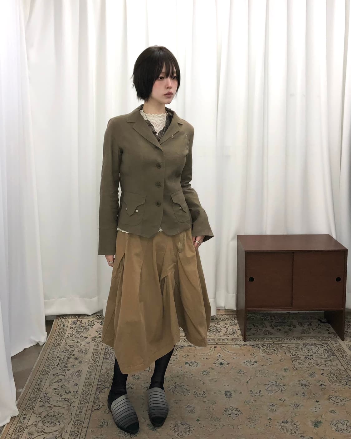 카키 슬림핏 자켓 상품이미지2