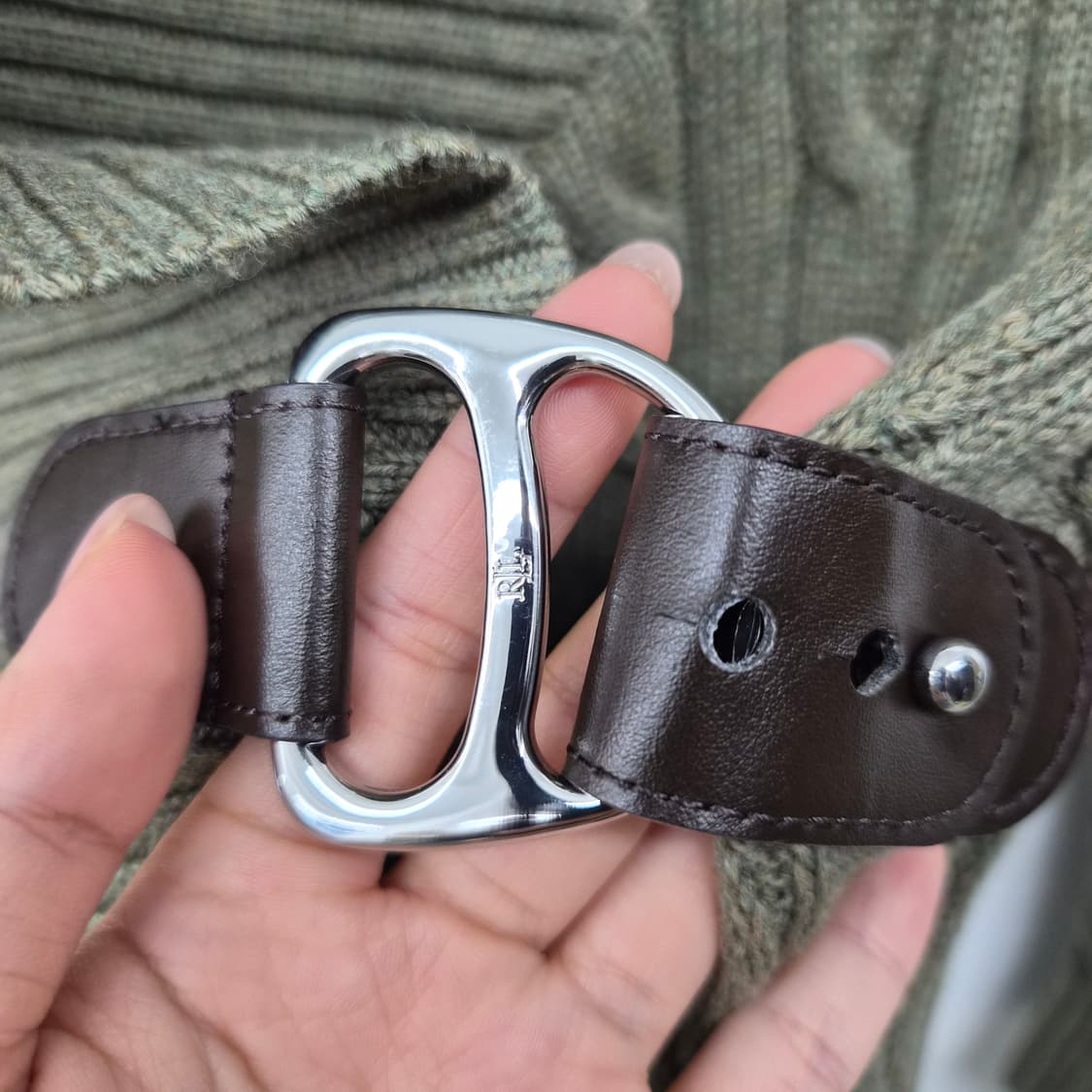 폴로 랄프로렌 그린 케이블 버클 액센트 니트 가디건 여성 XS 상품이미지3