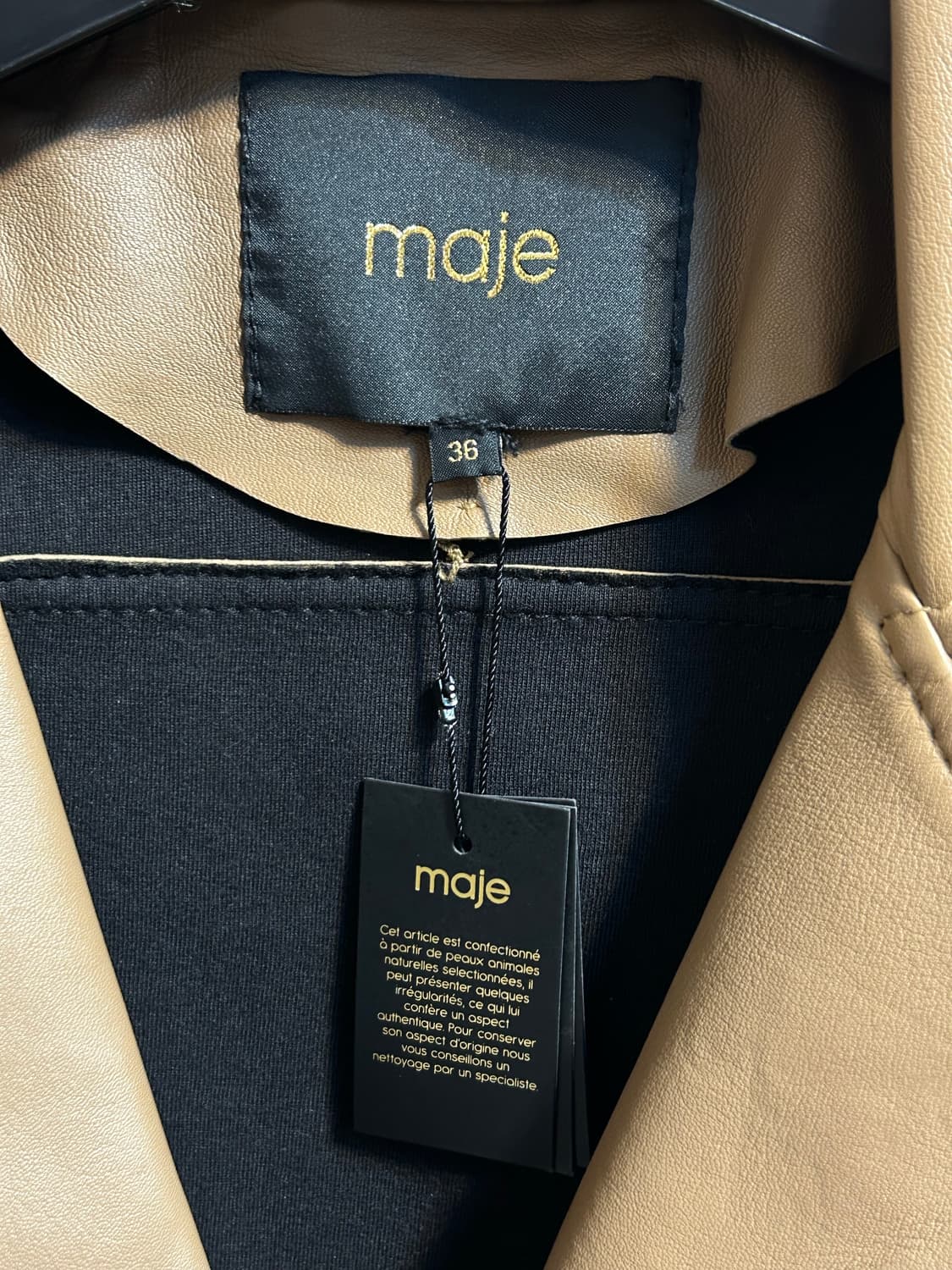  (deadstock) 마쥬 크롭 라이더 레더 자켓 상품이미지6