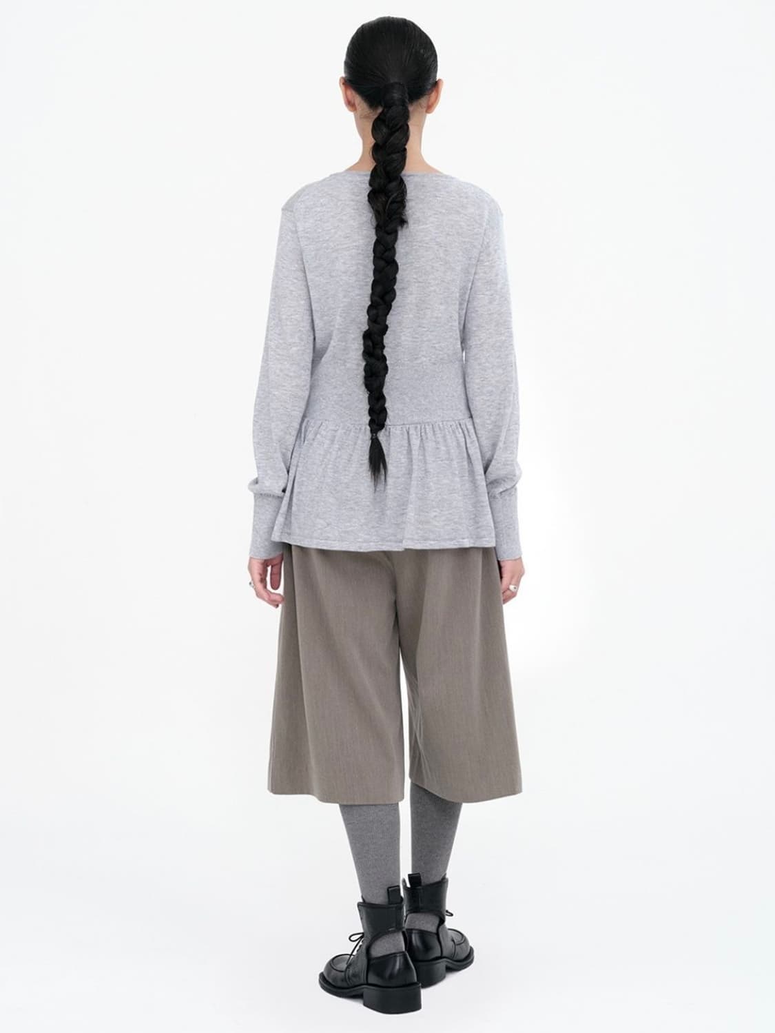 페이크 버튼 집업 가디건 [그레이] 상품이미지3