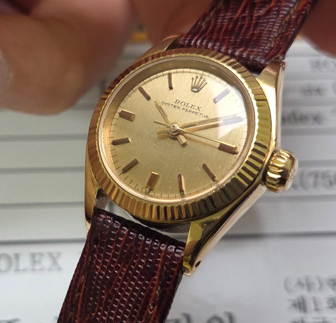 롤렉스 오이스터 퍼페츄얼 6619 18k올금통 샴골판 논데이트 여성용 상품이미지9