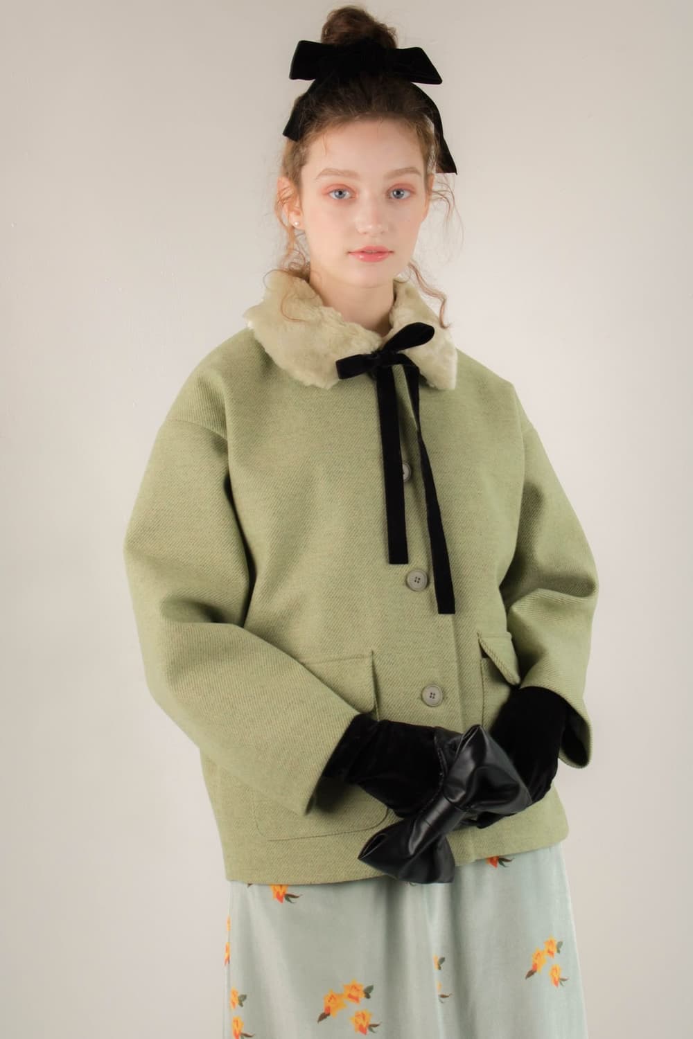 Sinoon 시눈 그린 퍼자켓  상품이미지1