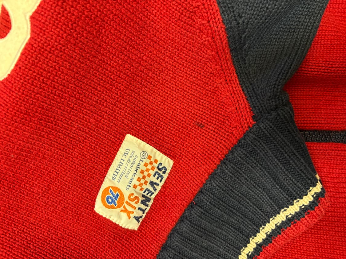 레글런 배색 긴팔 니트집업 상품이미지5