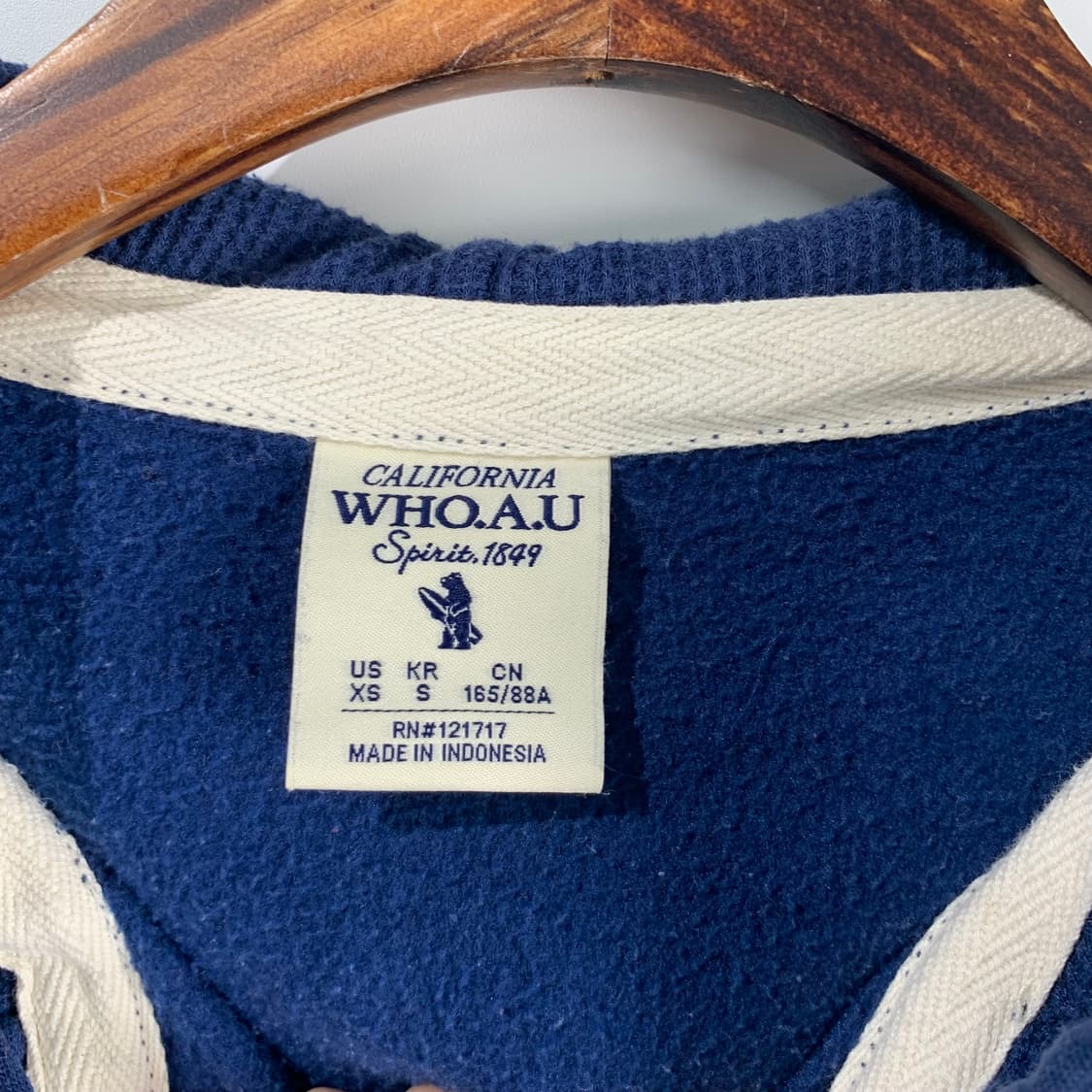 후아유 y2k 와투케 네이비 후드집업 상품이미지6