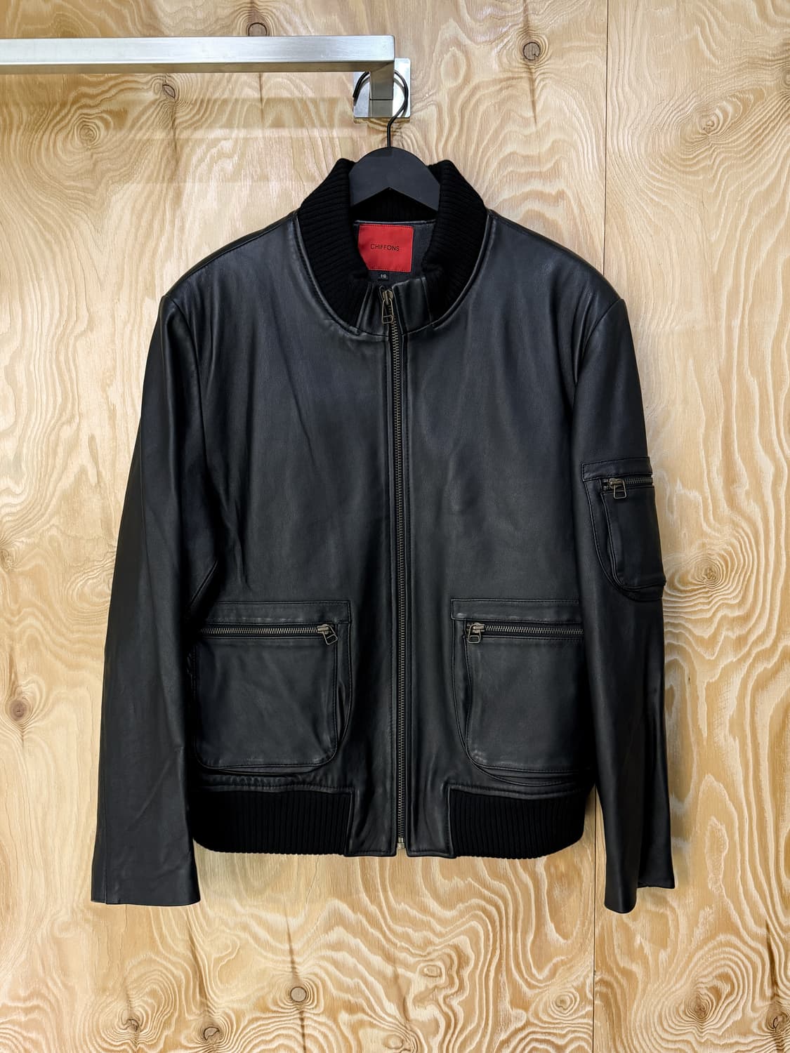 Chiffons 램 레더 봄버 자켓 상품이미지2