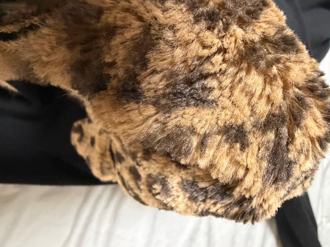 레오파드 퍼 스컬 후드티 상품이미지3