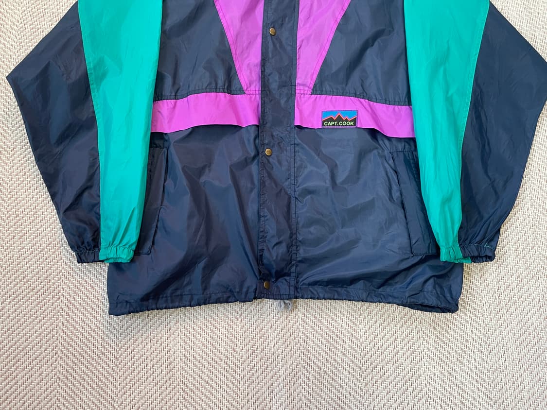 8~90s CAPT. COOK 트라이컬러 윈드브레이커 J03190 상품이미지2