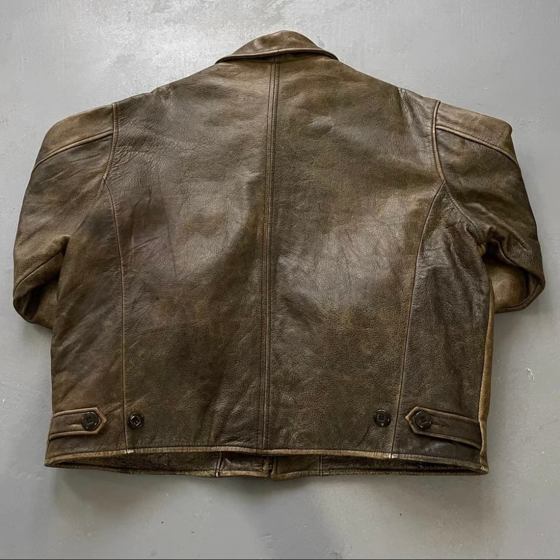 일본 빈티지 크롭 리얼 카우하이드 헤비 라이더 자켓 상품이미지2