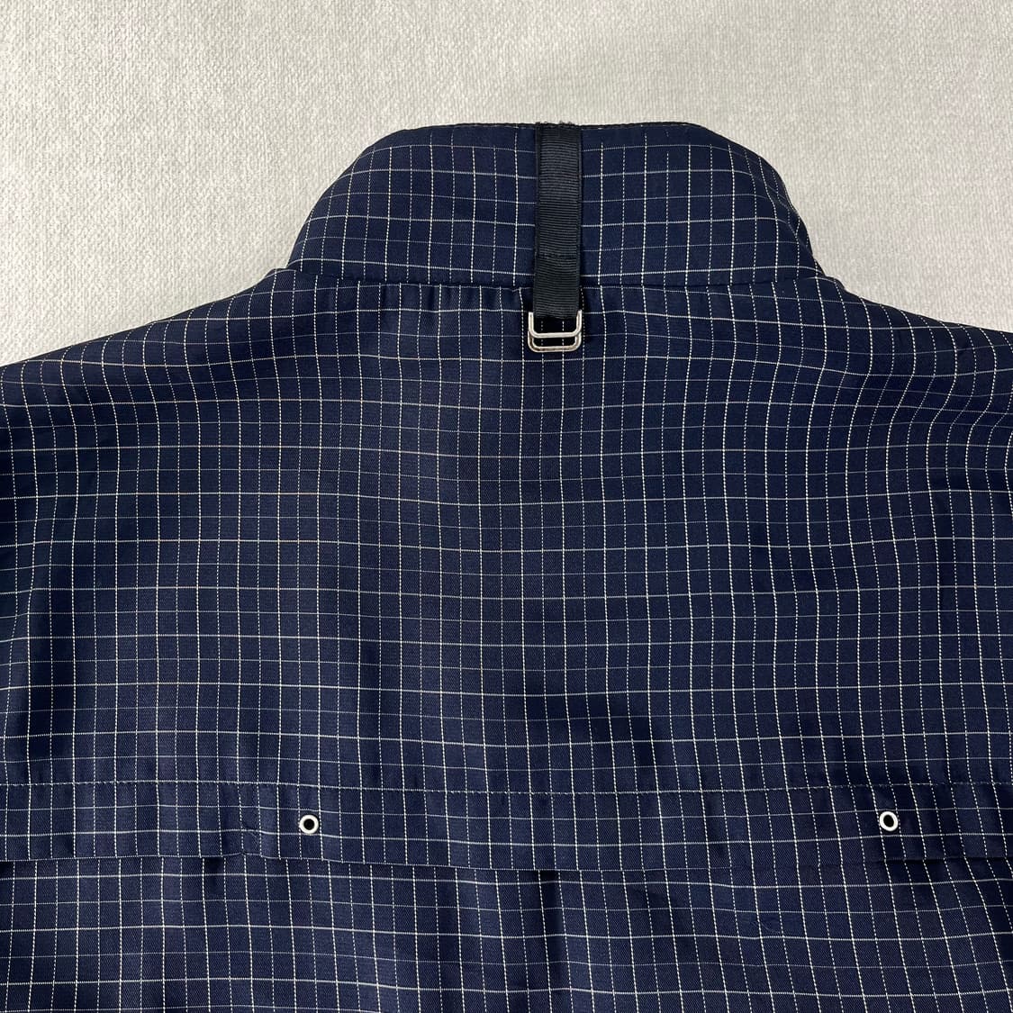 100 입생로랑 90s 빈티지체크 블루종 자켓  상품이미지4