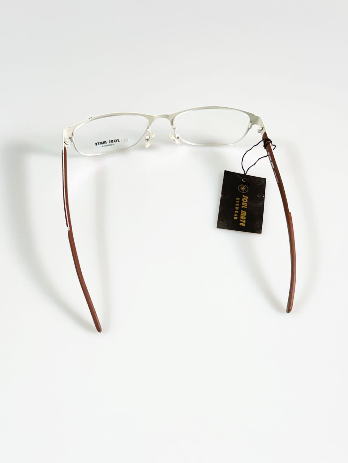 SOUL MATE 브라운 메탈 스퀘어 글리터 프레임 빈티지 안경 상품이미지5