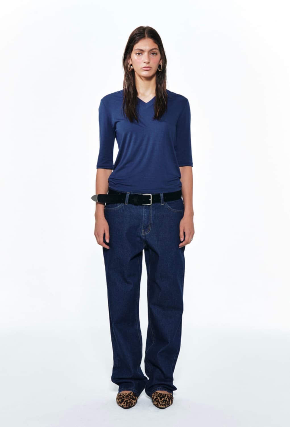 [새상품] 다이닛 클래식 로우 데님 팬츠 블루 S 상품이미지1