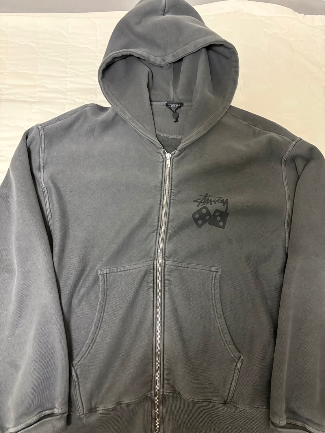 스투시 피그먼트 다이드 다이스 집 후드 블랙 xl 상품이미지1