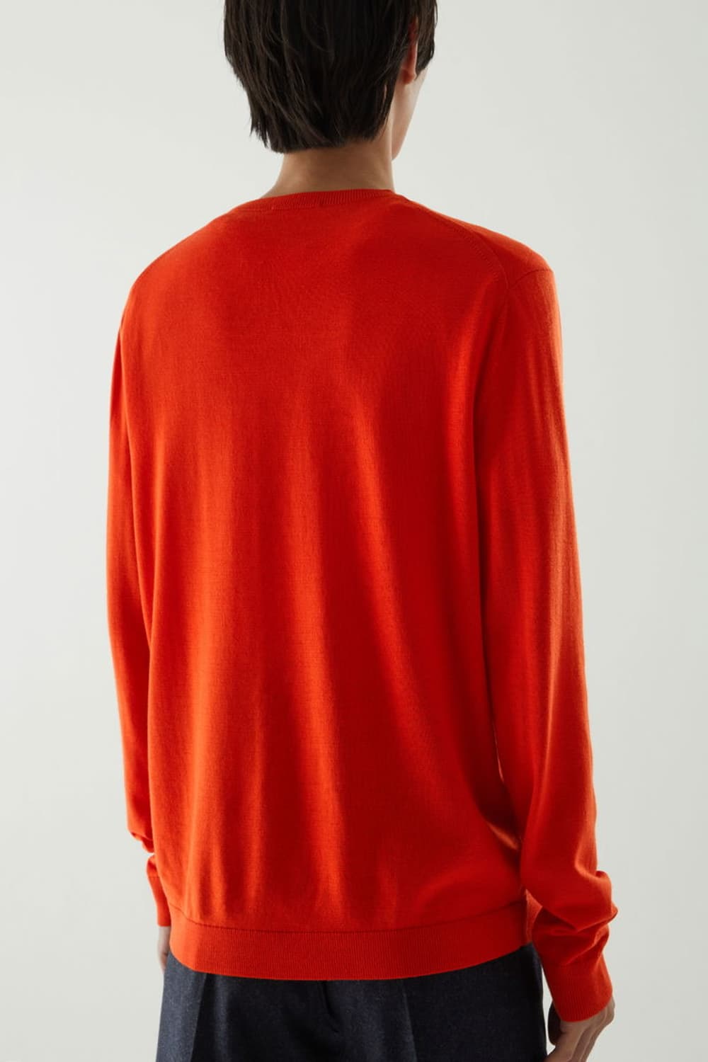 남성 메리노 울100% 니트 오렌지 XL사이즈 상품이미지8