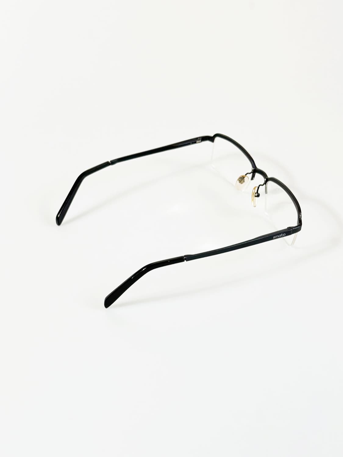 FRANCESCO SMALTO 블랙 반무테 스퀘어 빈티지 안경 상품이미지4
