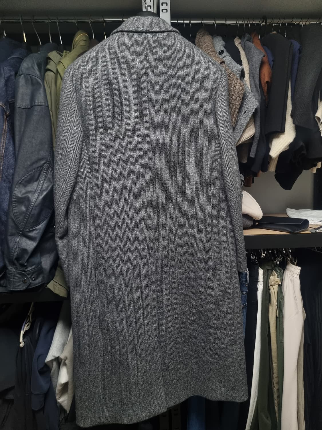 토니웩 헤링본 그레이 더블브레스트 코트 48m 사이즈 상품이미지3