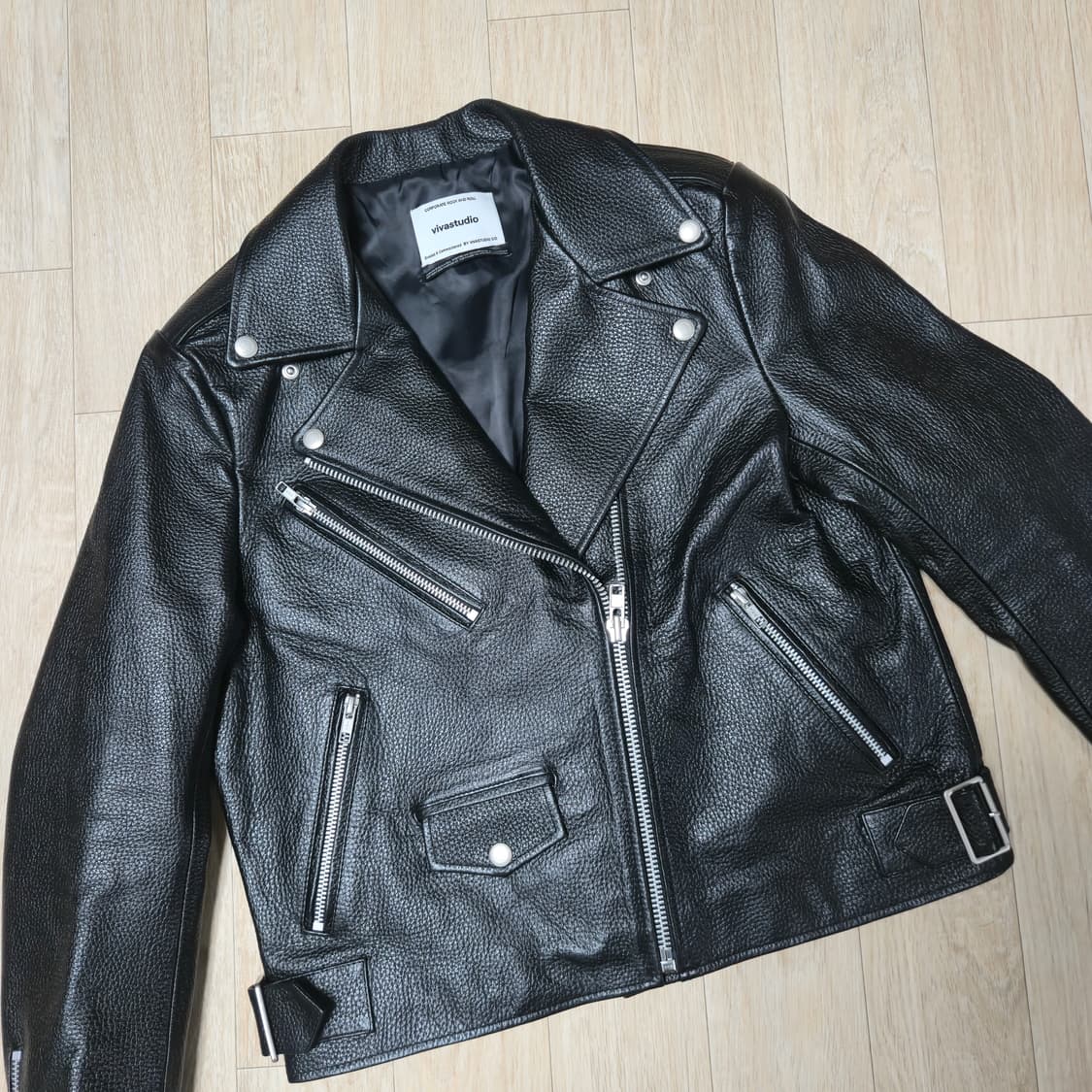 L) 비바스튜디오 가죽 라이더 자켓 상품이미지3
