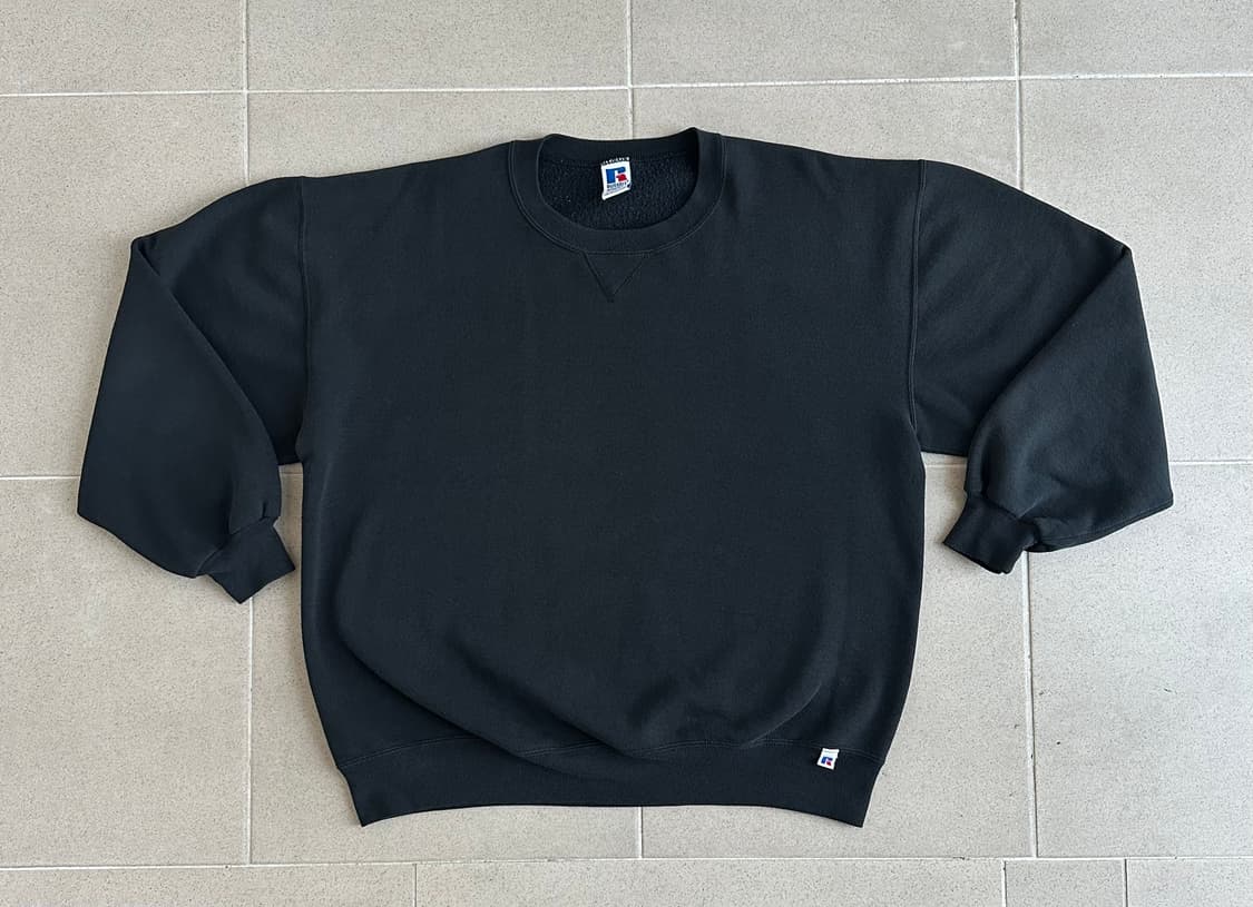 90s 빈티지 러셀 스웻셔츠 블랙 XXL USA 상품이미지1