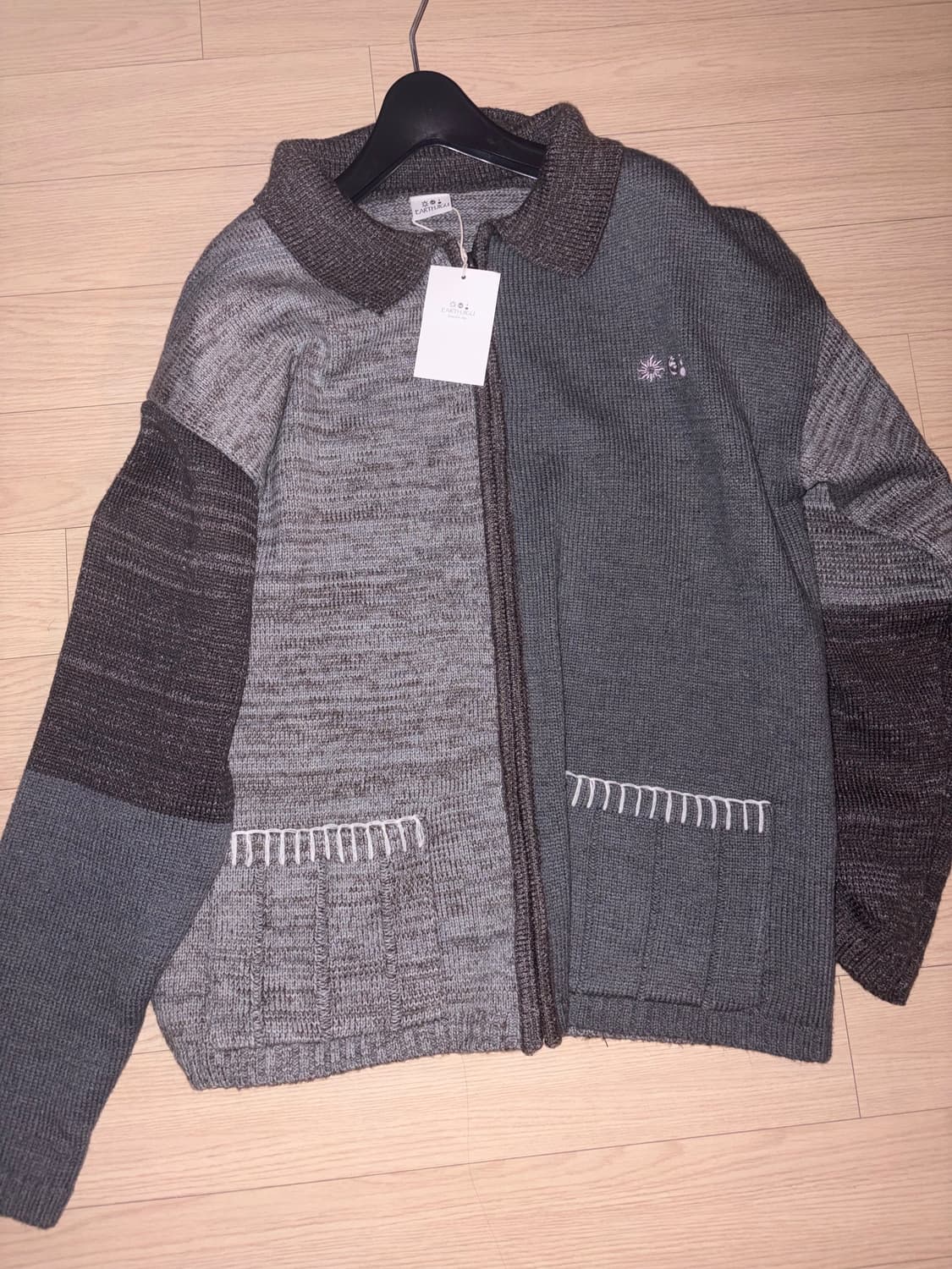 MELANGE KNIT JACKET (CHARCOAL) 상품이미지2