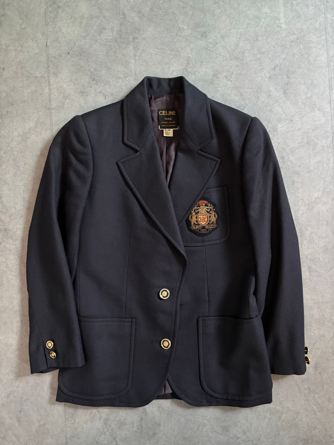 Celine 올드 셀린 네이비 와펜 로고 블레이저 상품이미지7