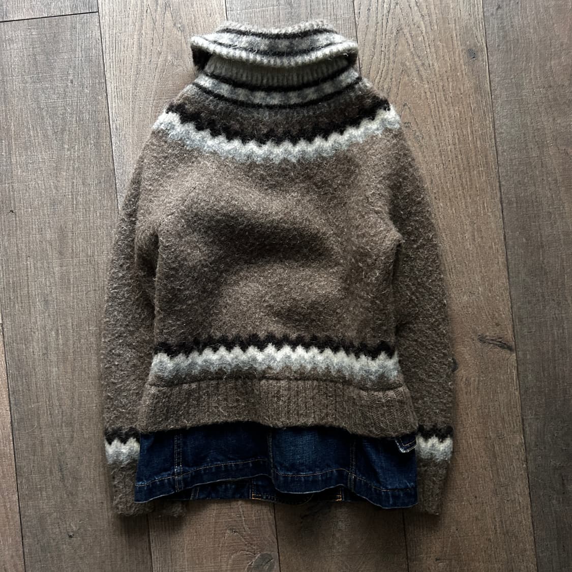 Denim Docking Nordic Knit Jacket 상품이미지7