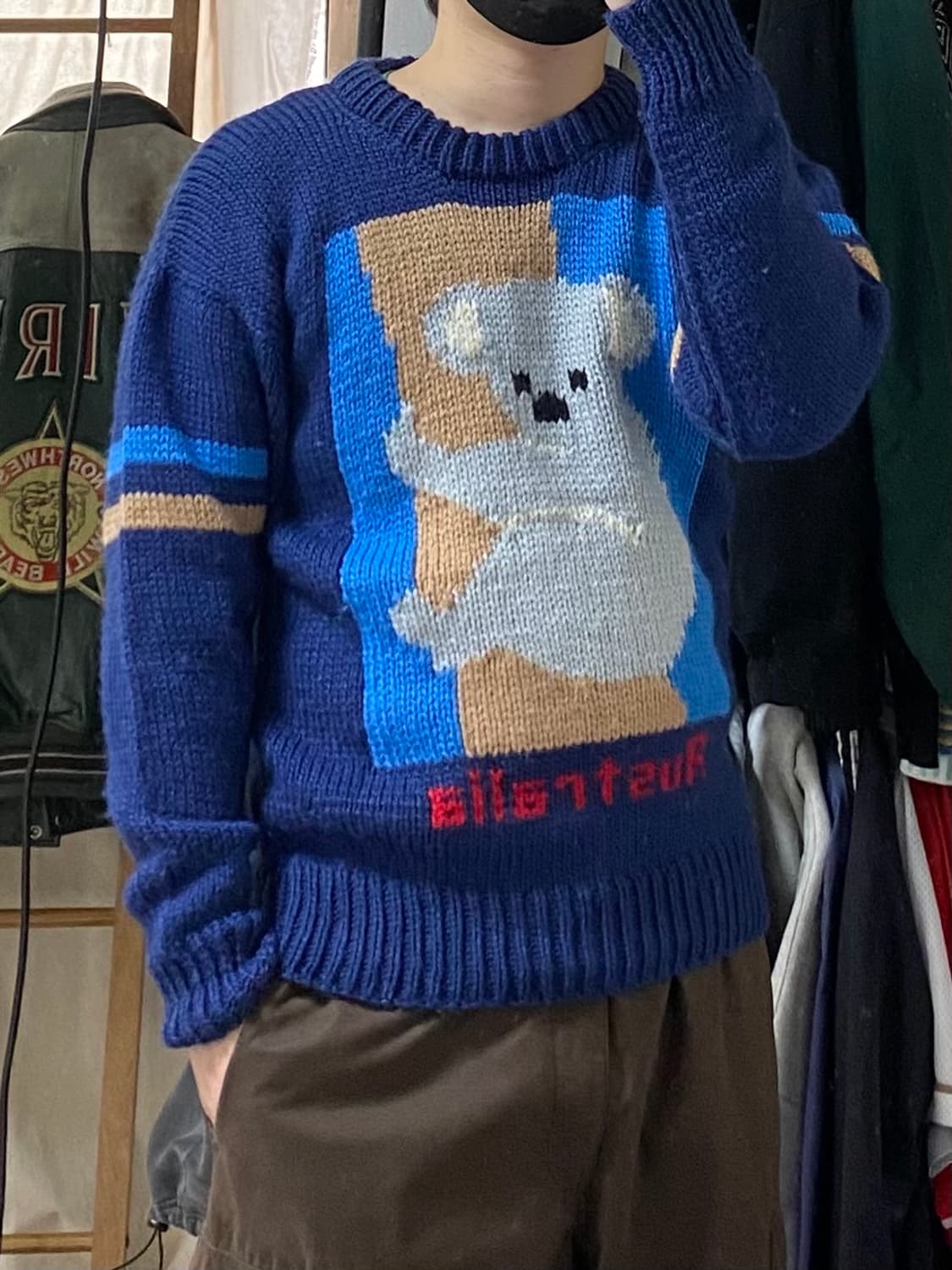 [M] 80s 오스트레일리아 빈티지  퓨어울 코알라 니트 상품이미지10