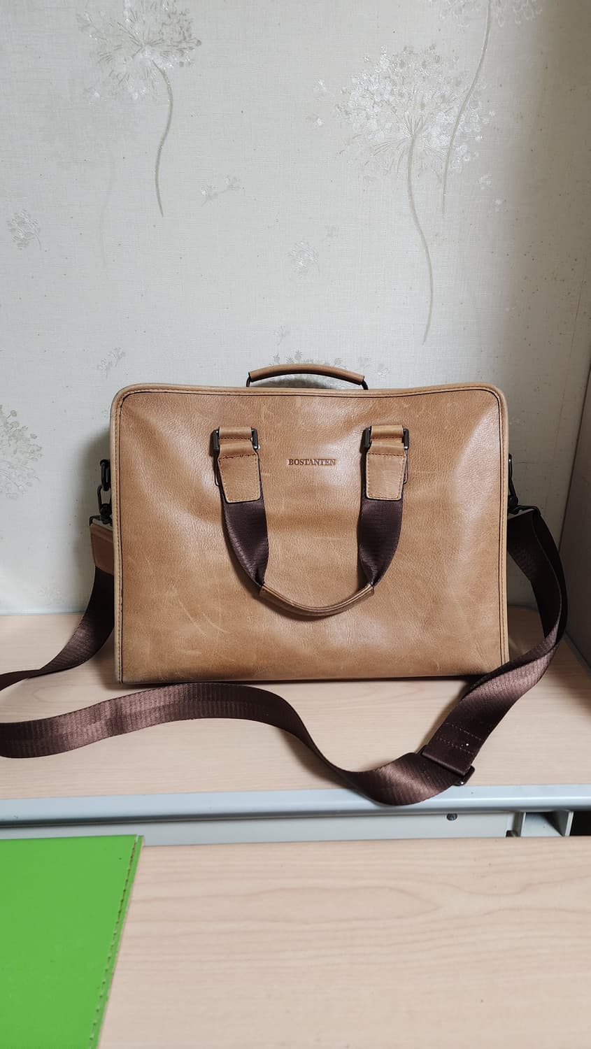 BOSTANTEN 브라운 가죽 서류 가방 상품이미지1
