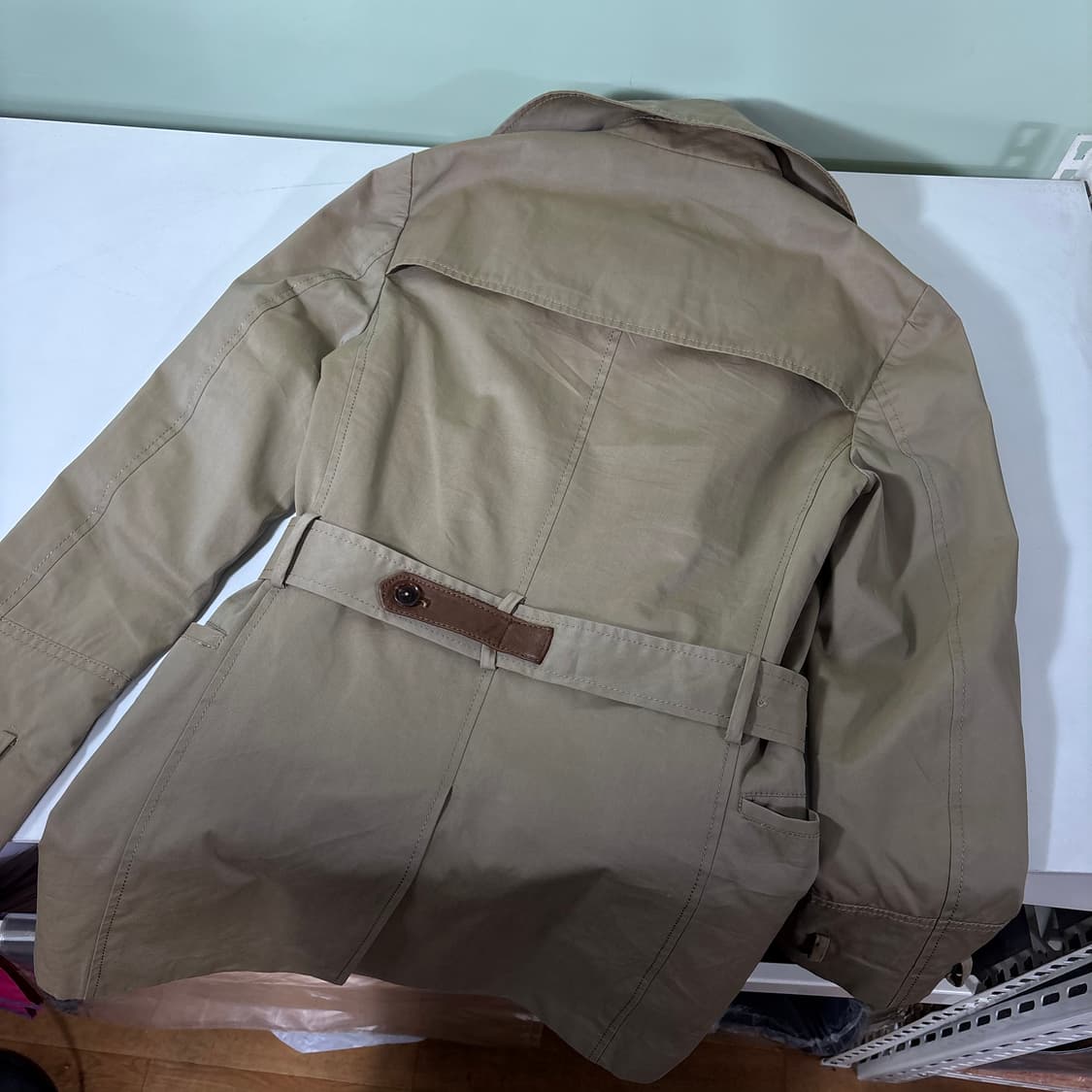 우먼M 시스템 베이지 로브 레이어드 트렌치코트 상품이미지4