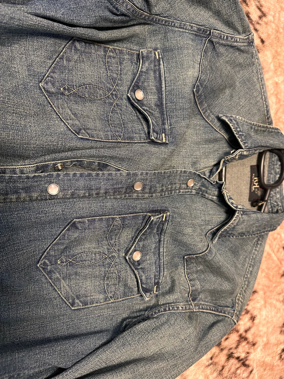 rrl 중청 웨스턴 셔츠 다크워시 m 상품이미지5