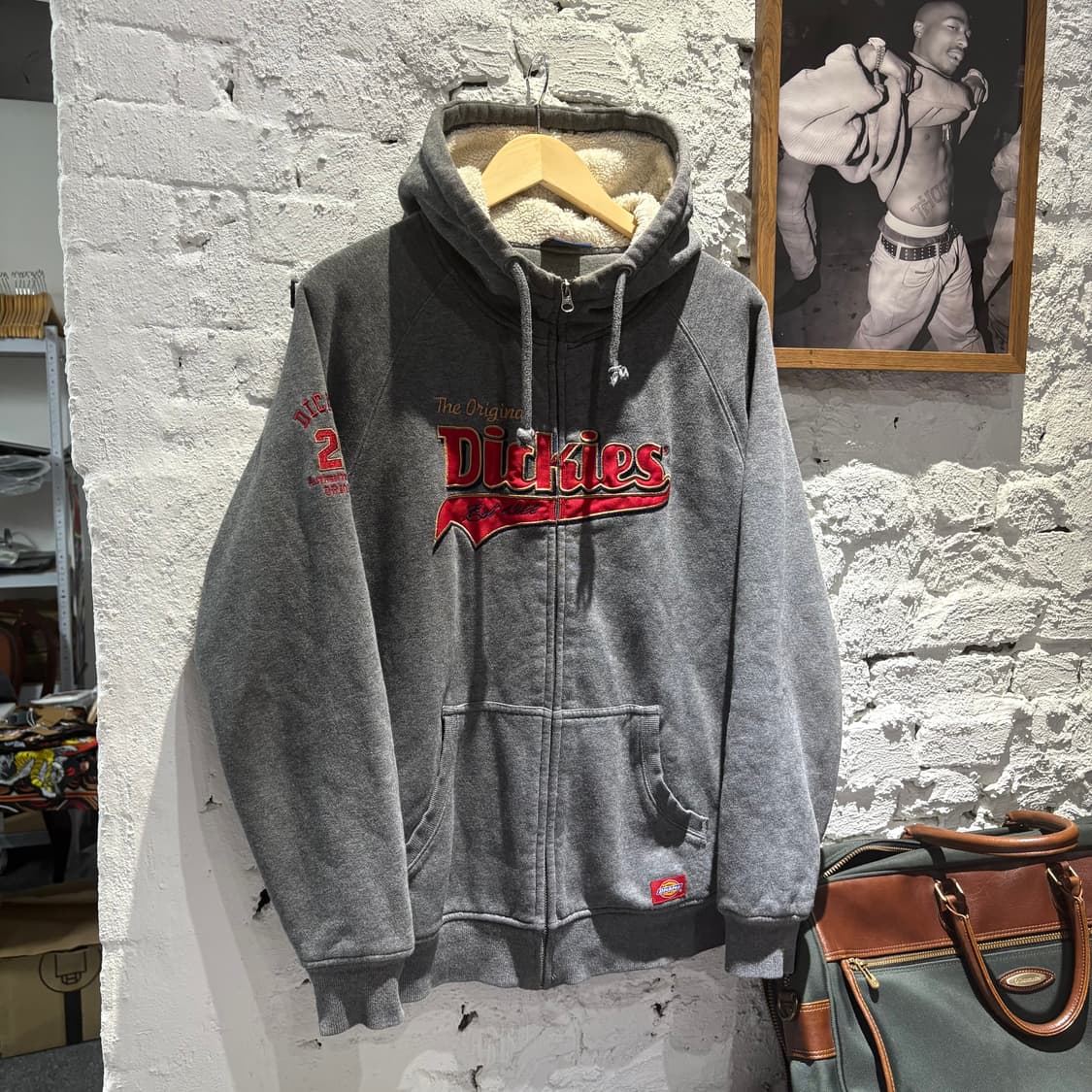 디키즈 빈티지 빅로고 안감양털 헤비후드집업 상품이미지1