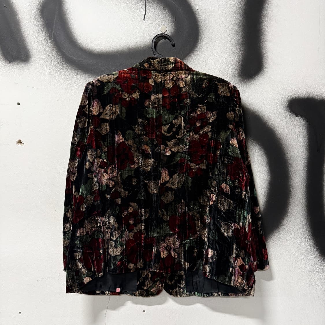 VTG 빈티지 플라워 자카드 패턴 벨벳 싱글 블레이저 자켓 상품이미지2