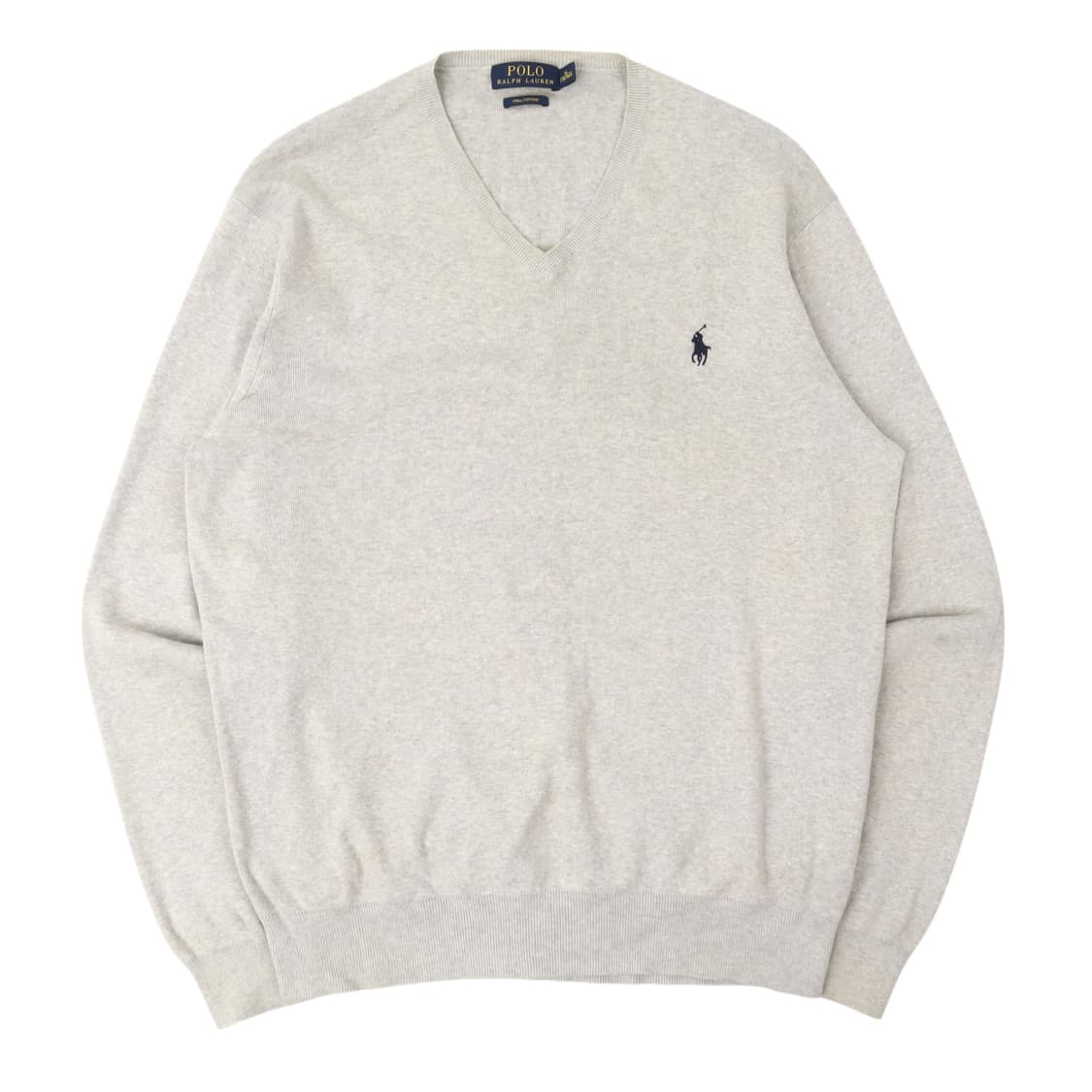 폴로 랄프로렌 라이트 그레이 피마코튼 브이넥 니트 상품이미지1