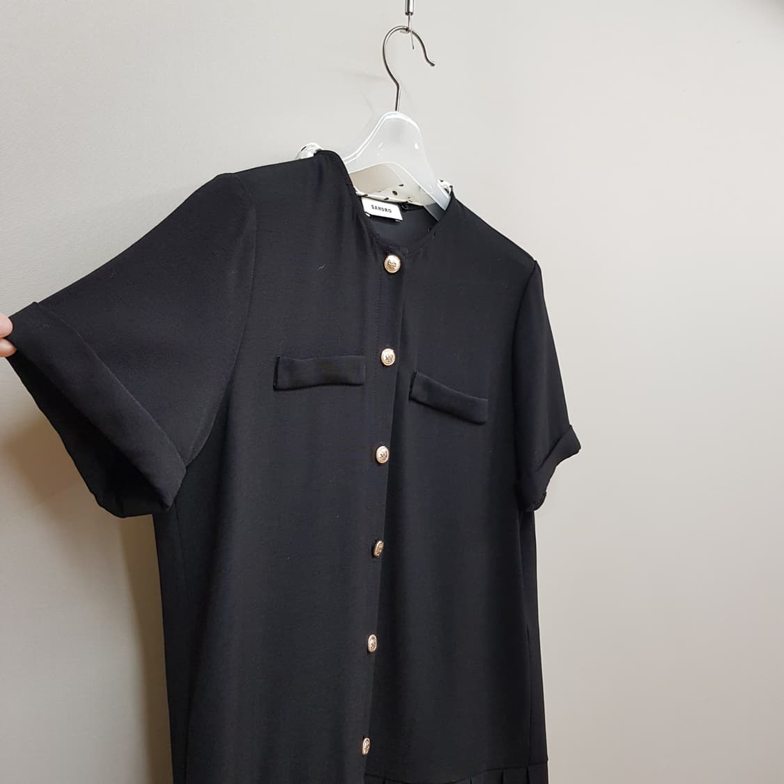 산드로 도트 리본 플리츠 원피스 M사이즈 상품이미지4