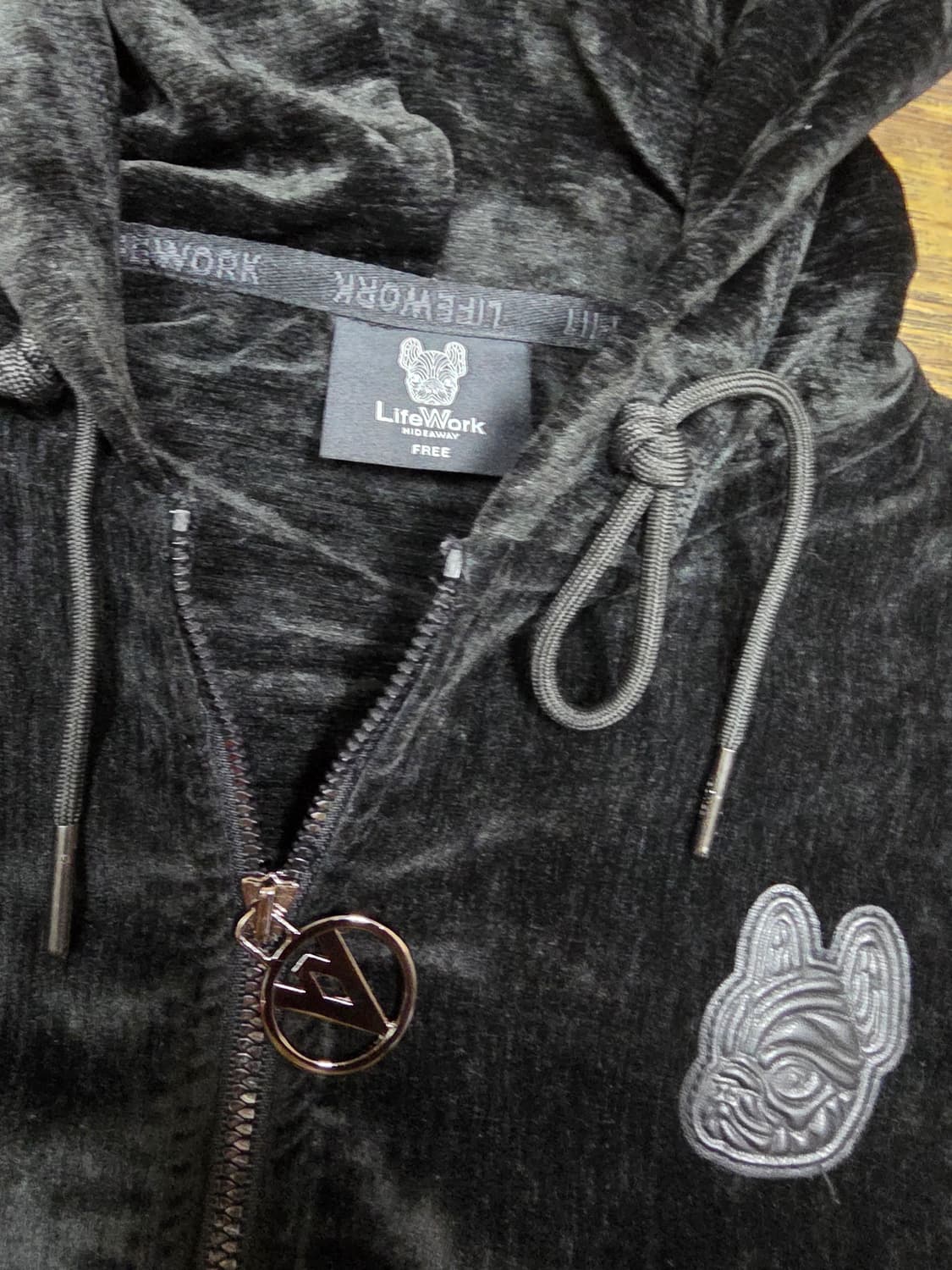 라이프워크 셔닐 벨벳 스트링후드집업 상품이미지3