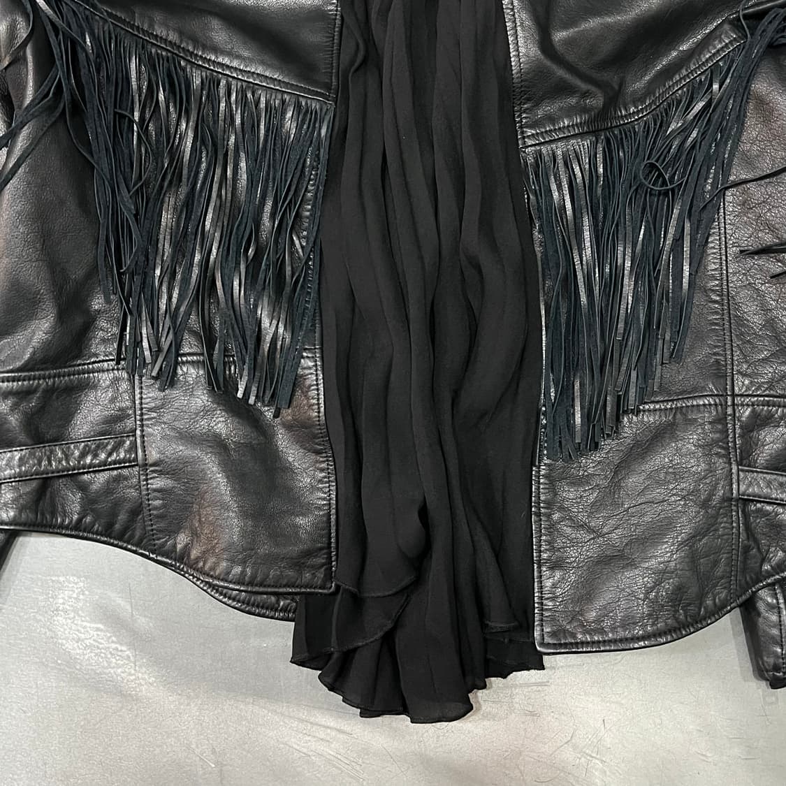  언더커버 레더 프린지 라이더 자켓 y14874 상품이미지7