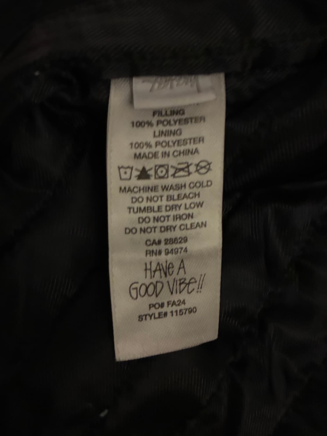 스투시 워크자켓 콘트라스트 스티치 블랙 M사이즈 상품이미지4