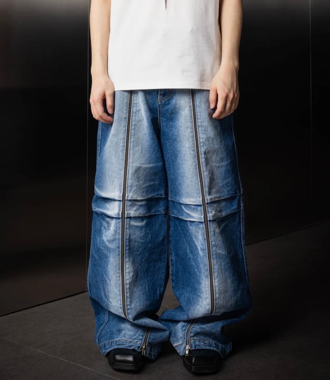 [이우가마카라스] Long Zipper Denim Pants 데님팬츠 상품이미지1