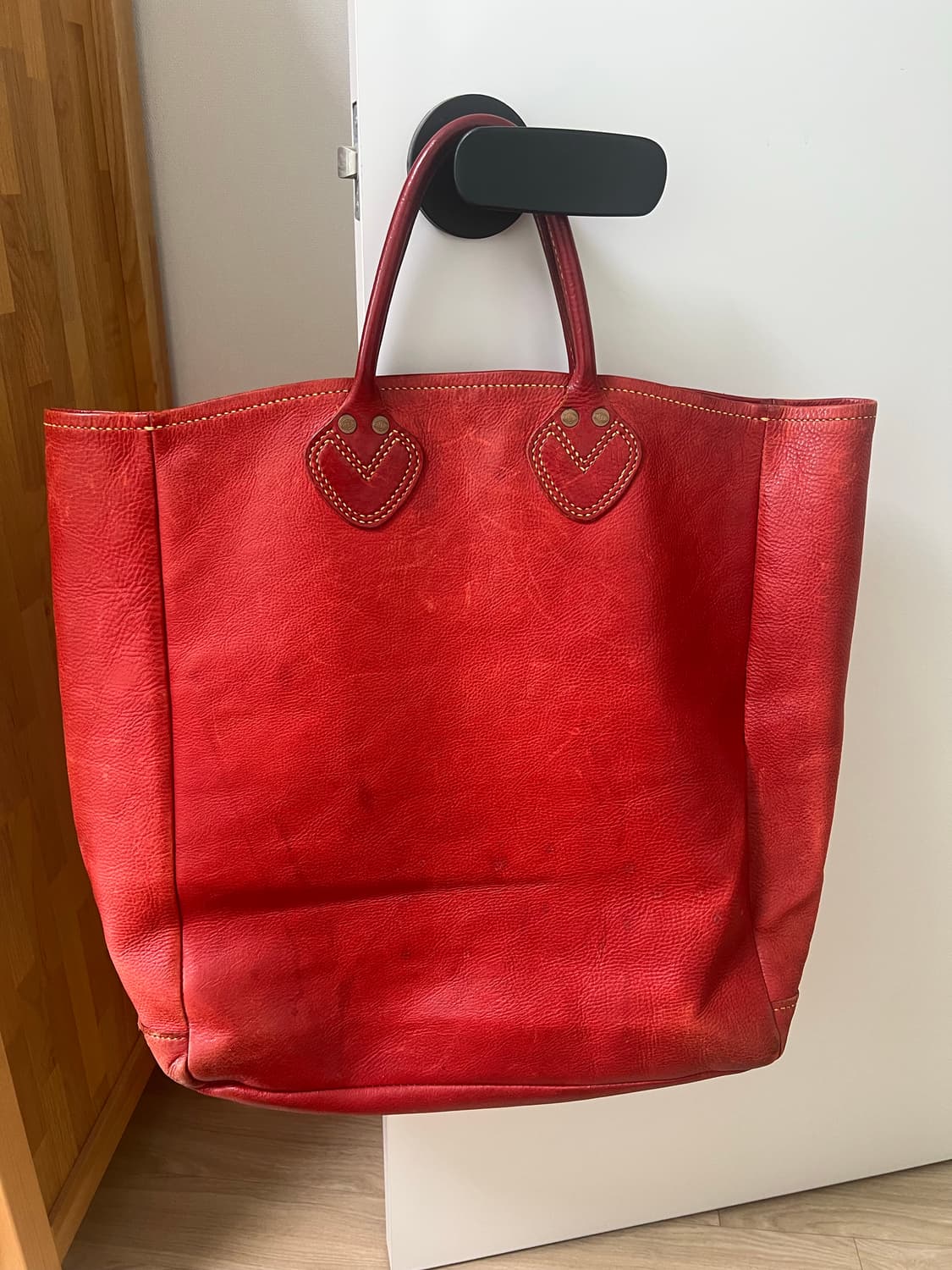 본쿠라 홀스하이드 토트백 레드 상품이미지2