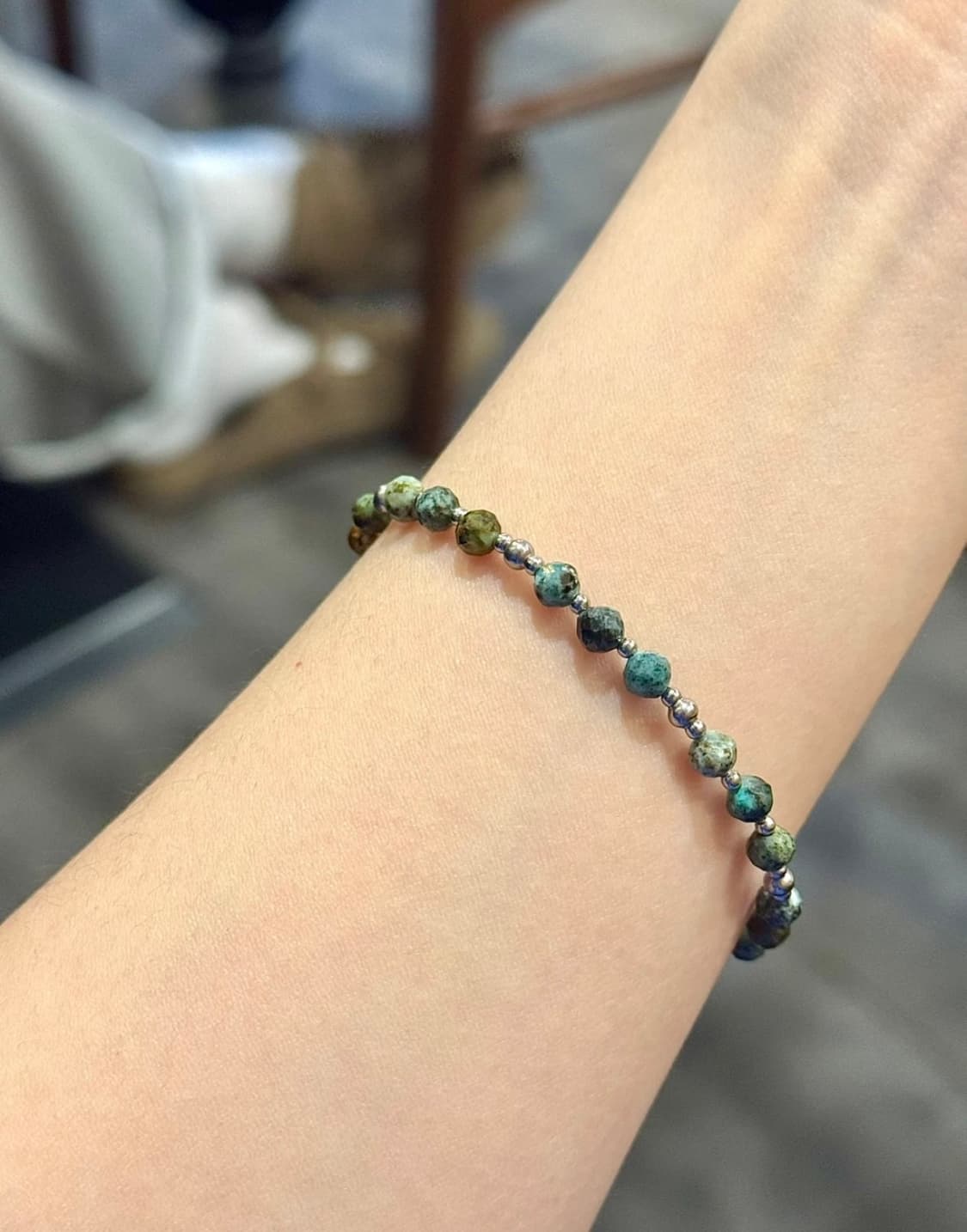 (핸드메이드) 천연석 터키석 밴드형 원석팔찌 상품이미지4