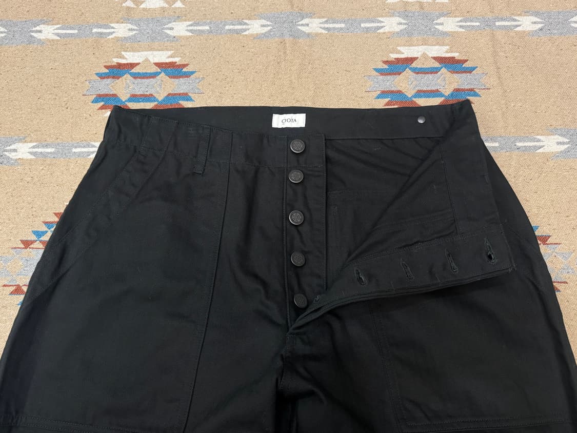 [5][32] 시오타 헤링본 베이컨 팬츠 블랙 상품이미지2