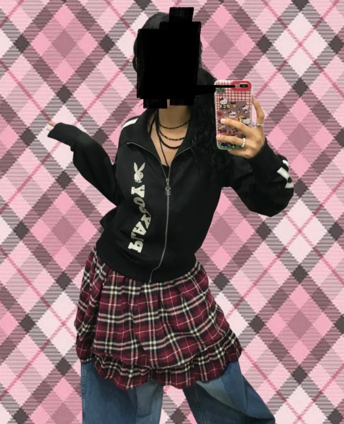 플레이보이 실버 글리터 프린팅 져지 상품이미지1