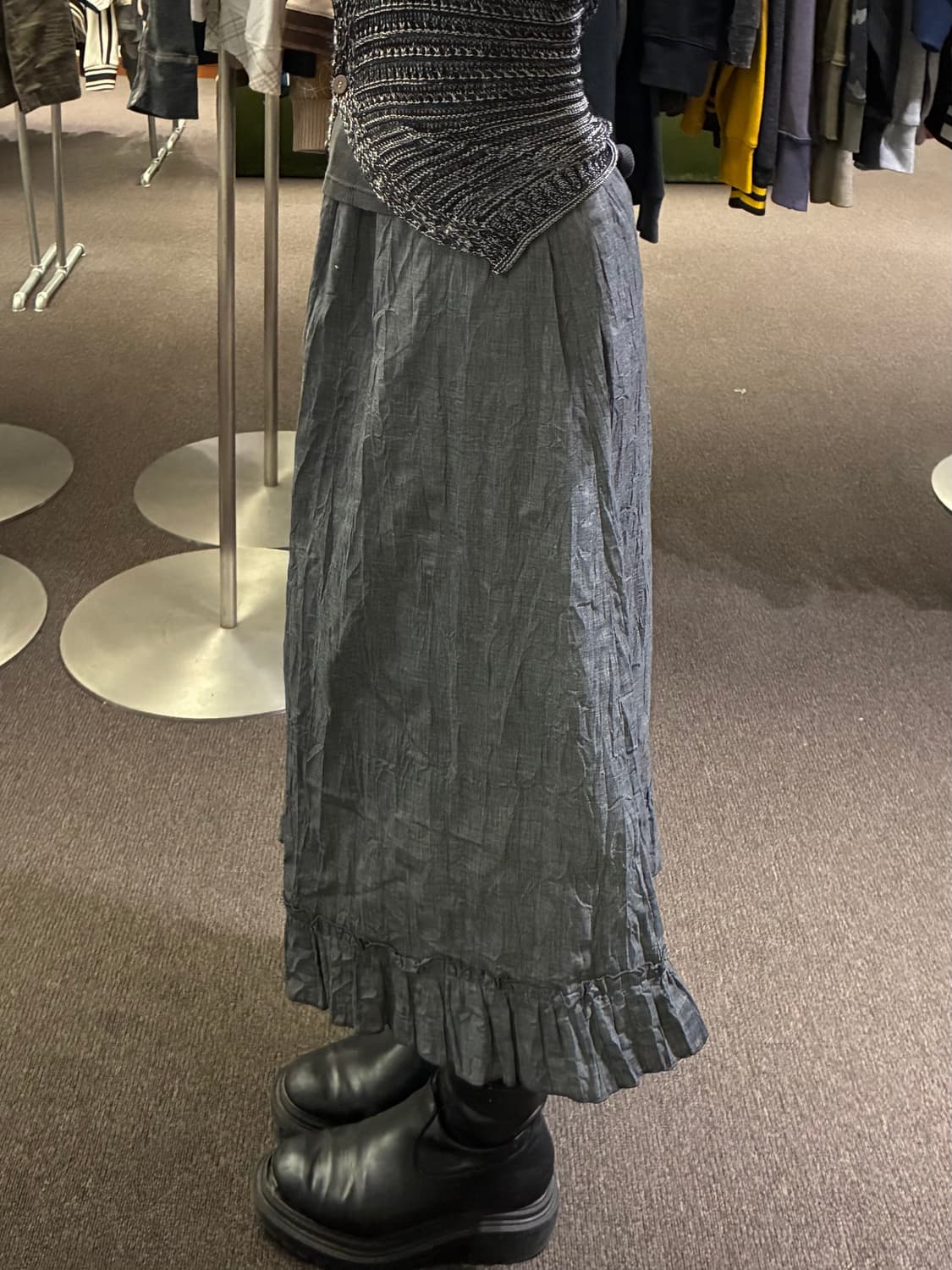 OS)Japanese vintage 여성 프릴 디테일 롱 스커트 상품이미지1