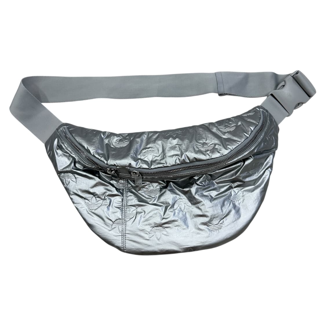 아디다스 퍼피 새틴 오버사이즈 웨이스트백 힙색 가방 메탈릭 실버 상품이미지2