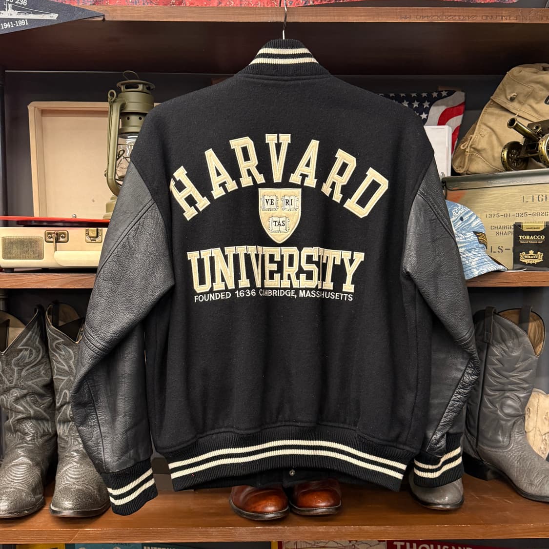 90s 하버드 오리지널 빅 엠브로이드 울 바시티 자켓 N852   상품이미지2