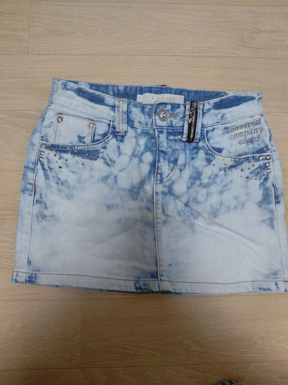 에고이스트 대대장 Y2K 나비자수 데님스커트 상품이미지7