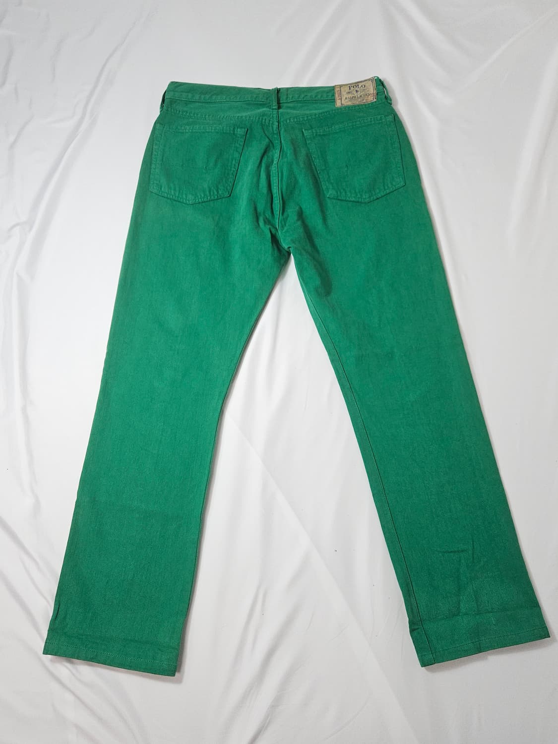 00s 폴로 랄프로렌 USA 그린진 데님 코튼팬츠 켄터키더비 빈티지 희귀 상품이미지4