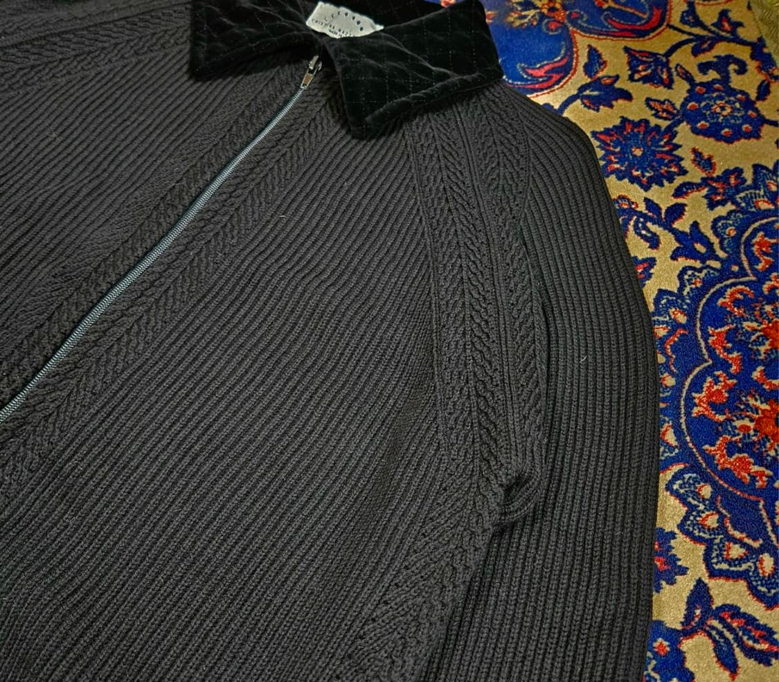 Critina Mazzonett 버진울 100% 벨루어 블럭 집업가디건 상품이미지5