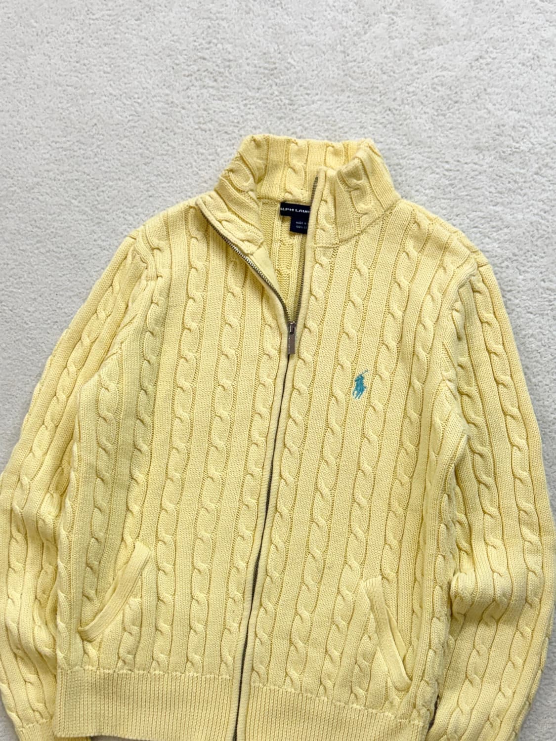 폴로 레몬 꽈배기 집업 상품이미지1