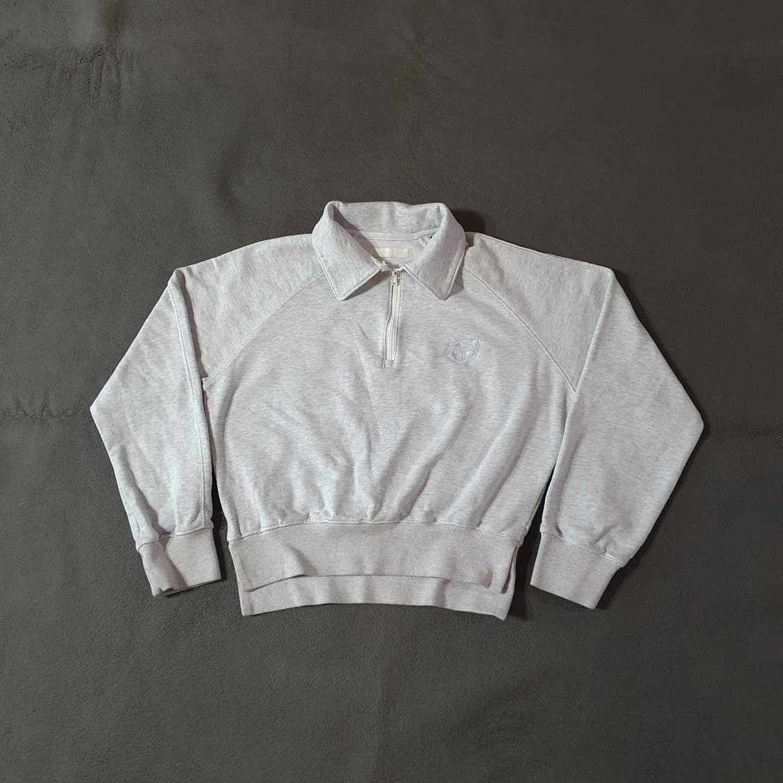 마조네 반집업 카라 맨투맨 티셔츠 S(1) 멜란지그레이 상품이미지3